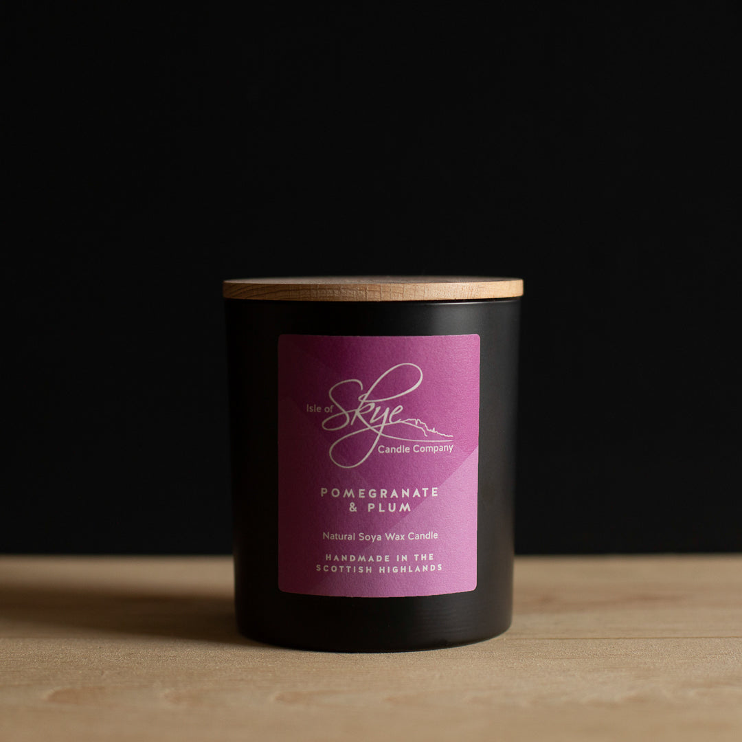 Pomegranate & Plum Large Tumbler Wooden Lid Candle